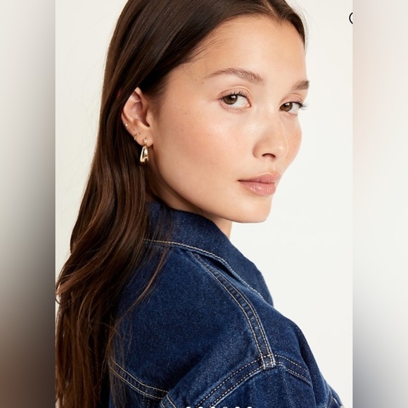 Old Navy Classic Cropped Dark Wash Denim Trucker Jean Jacket NWT XXL - Picture 4 of 7